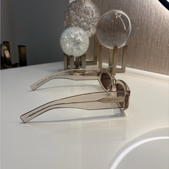 Saint Laurent Black and Cream Glasses - Picture 3 of 7